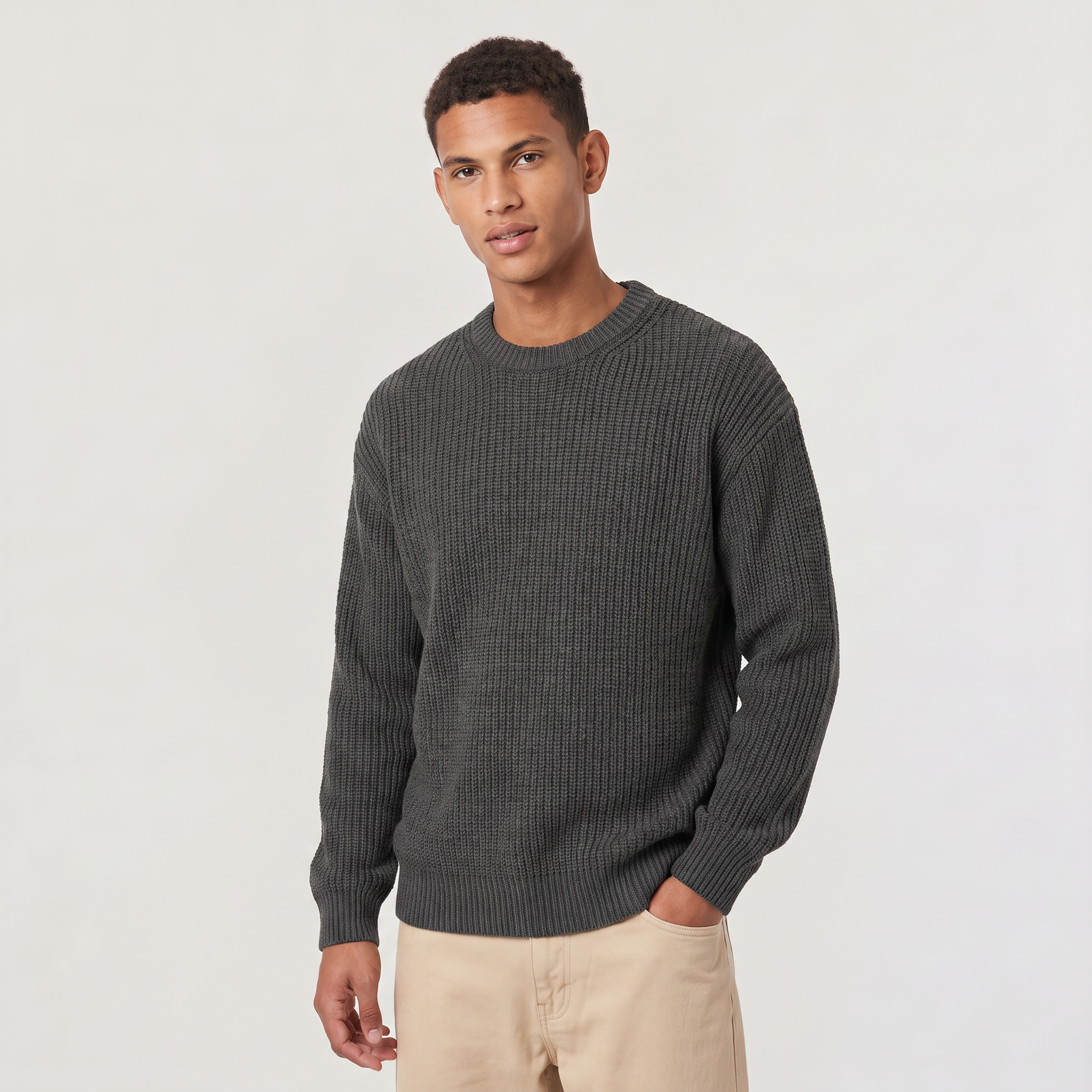 Pull-over oversize pour homme en maille structurée