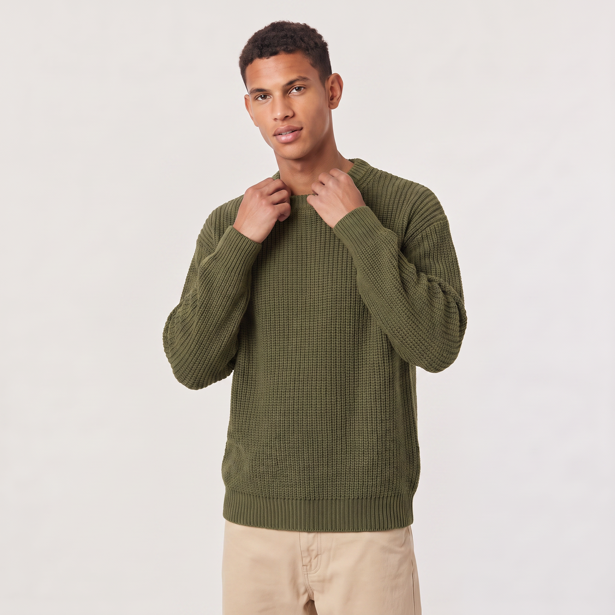 Pull-over oversize pour homme en maille structurée