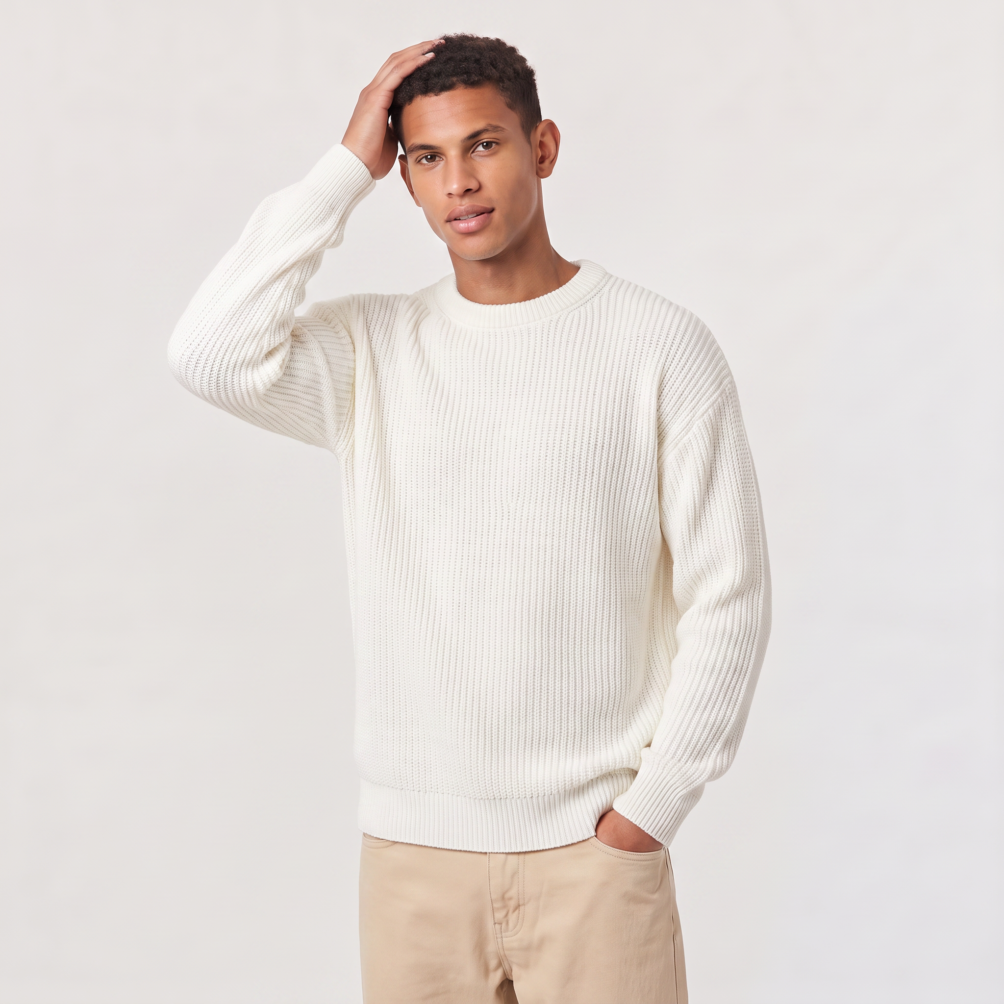 Pull-over oversize pour homme en maille structurée