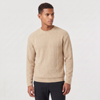Pull en maille homme coupe décontractée avec col rond