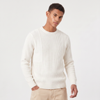 Pull en maille homme coupe décontractée avec col rond