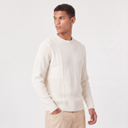 Pull en maille homme coupe décontractée avec col rond