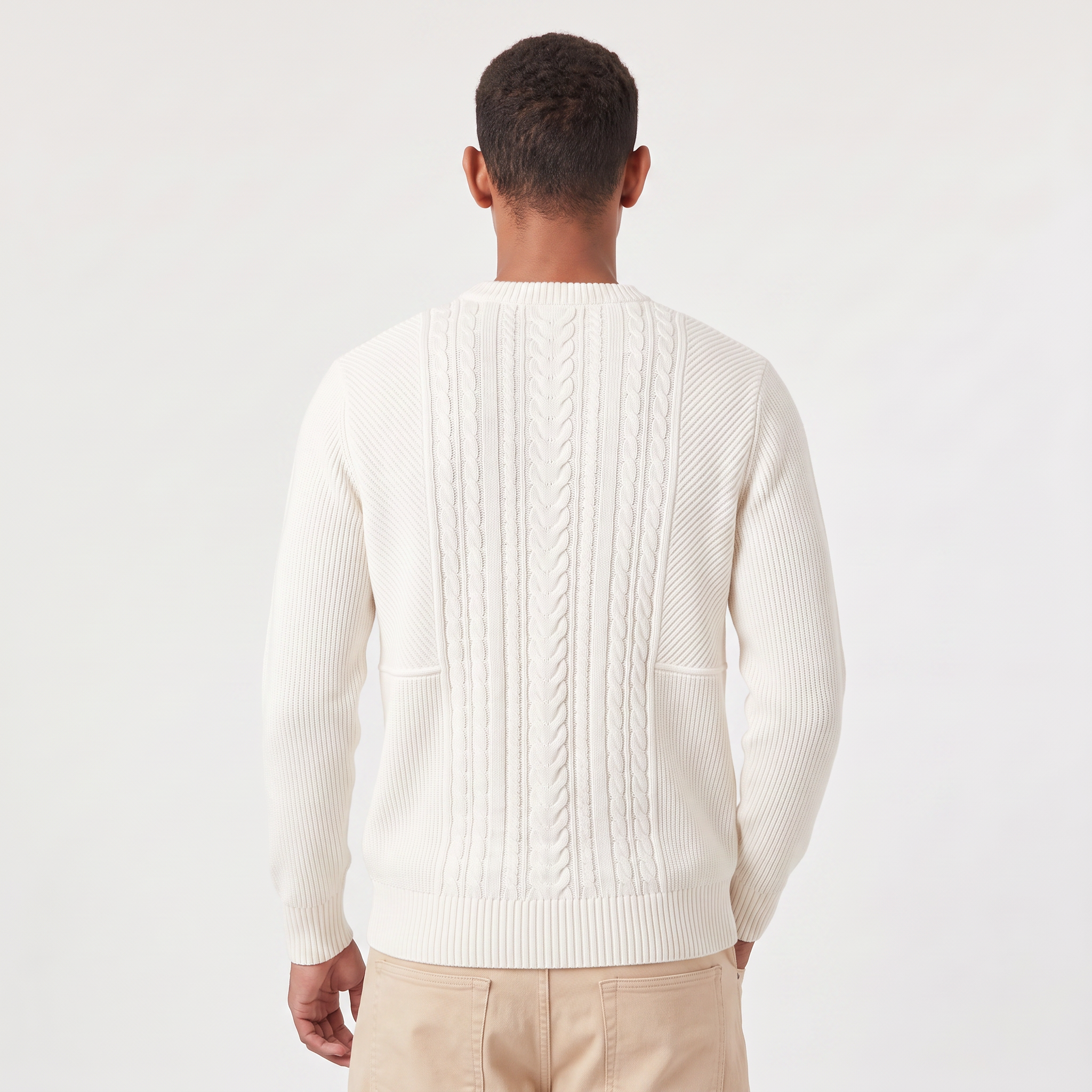 Pull en maille homme coupe décontractée avec col rond