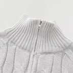 Pull en tricot pour homme avec demi-fermeture éclair