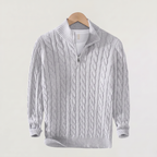 Pull en tricot pour homme avec demi-fermeture éclair