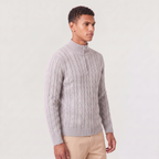 Pull en tricot pour homme avec demi-fermeture éclair