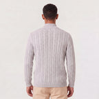 Pull en tricot pour homme avec demi-fermeture éclair