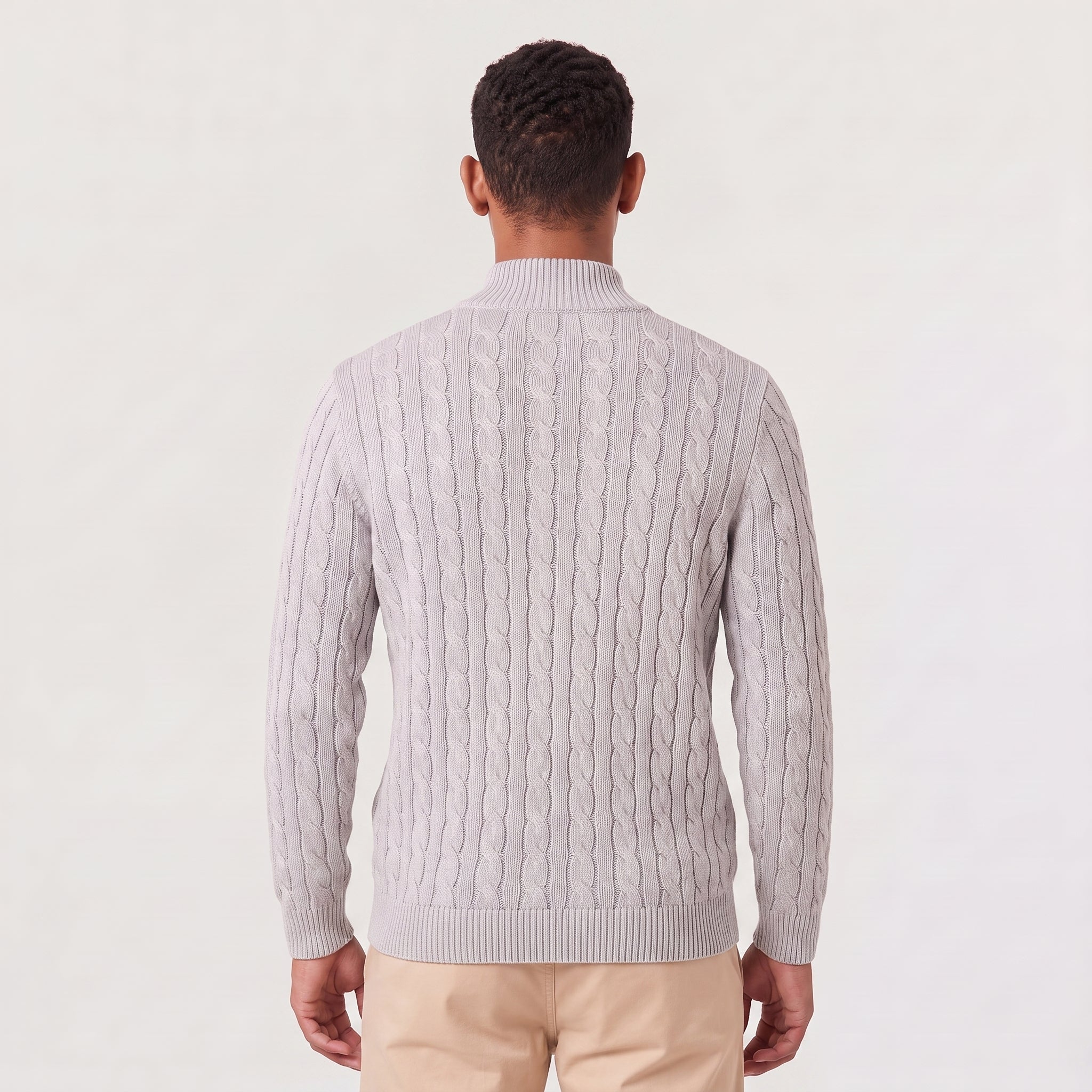 Pull en tricot pour homme avec demi-fermeture éclair