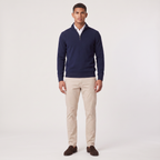 Pull en tricot pour homme avec col montant et fermeture éclair 1/4