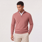 Pull en tricot pour homme avec col montant et fermeture éclair 1/4