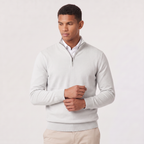 Pull en tricot pour homme avec col montant et fermeture éclair 1/4