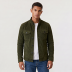 Veste camionneur homme en imitation cuir velours