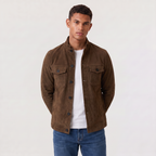 Veste camionneur homme en imitation cuir velours