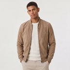 Veste bomber homme en imitation cuir velours