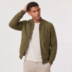 Veste bomber homme en imitation cuir velours