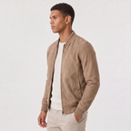 Veste bomber homme en imitation cuir velours