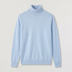 Herren Rippstrick-Wollpullover mit Rollkragen