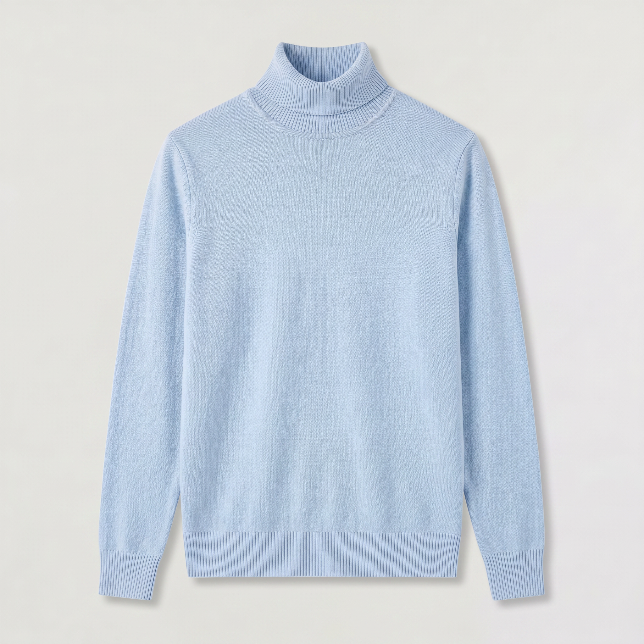 Pull en laine côtelé pour homme avec col roulé