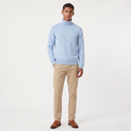 Herren Rippstrick-Wollpullover mit Rollkragen