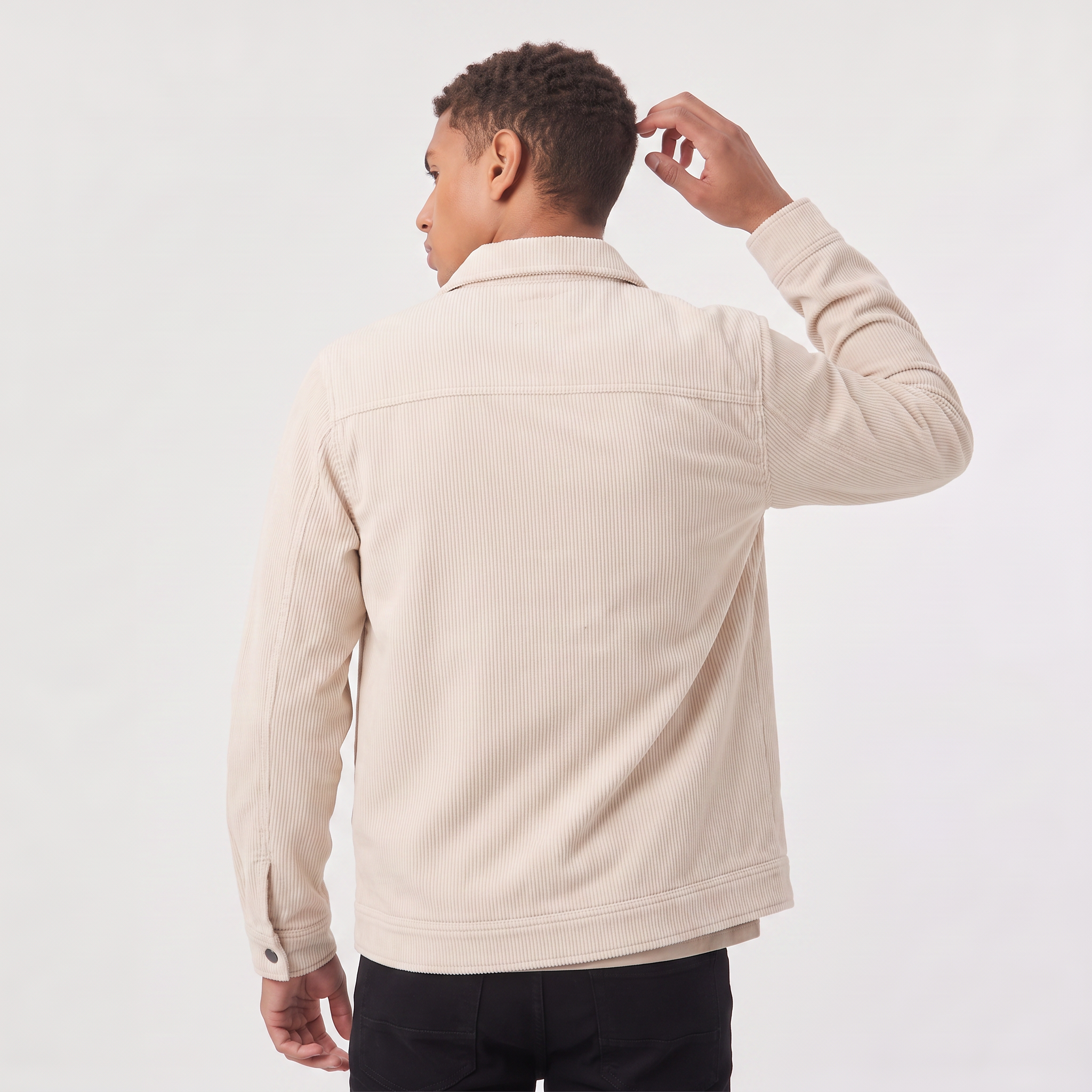 Herren Cord-Overshirt mit Druckknöpfen
