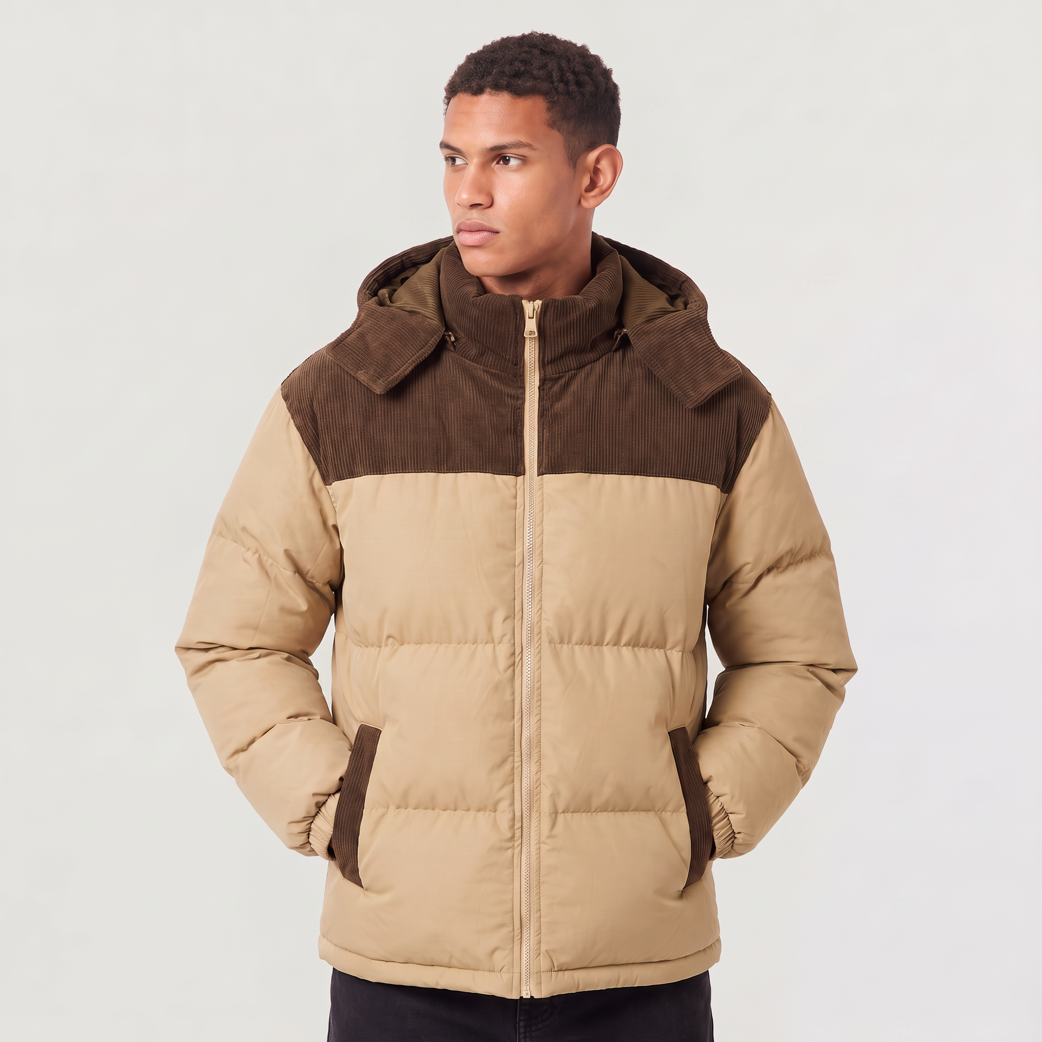 Herren Steppjacke mit Kapuze