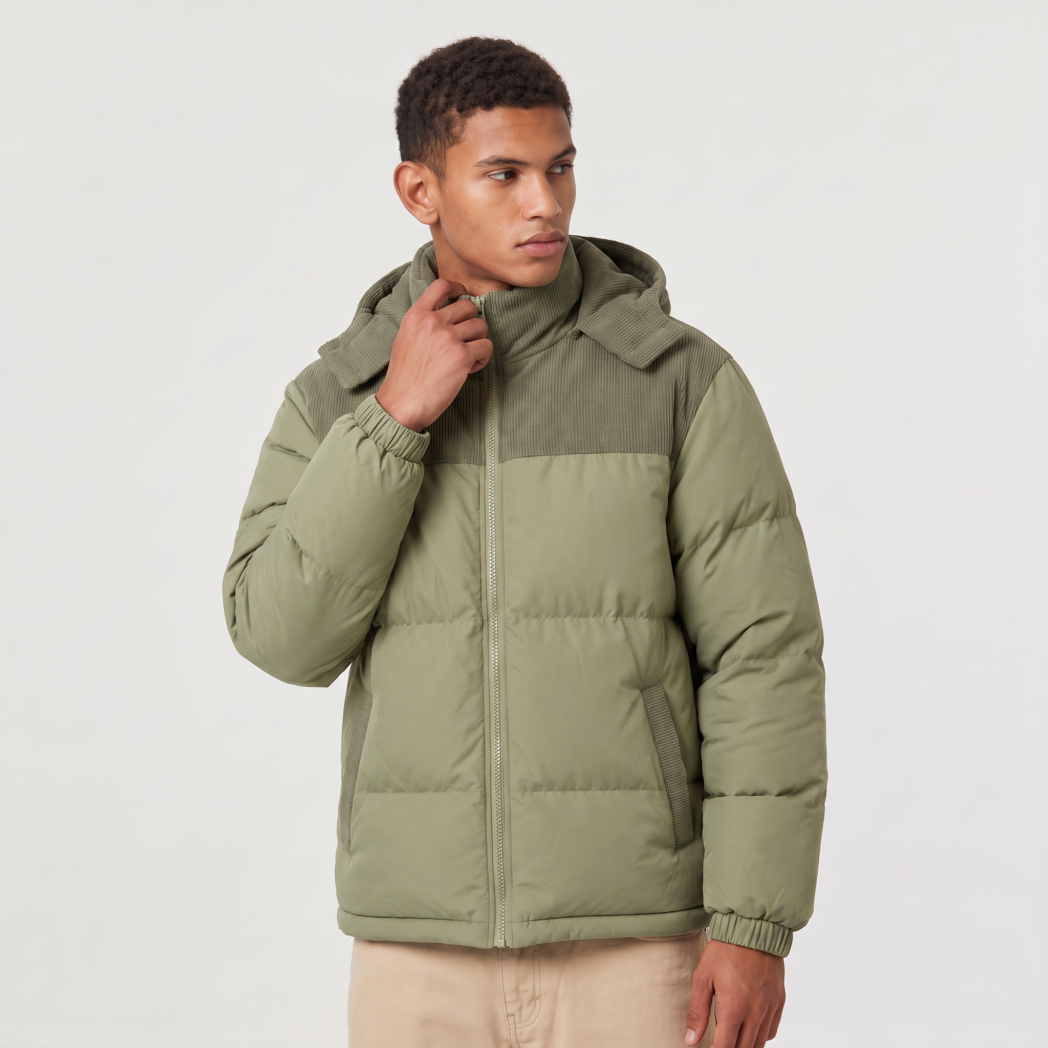 Herren Steppjacke mit Kapuze