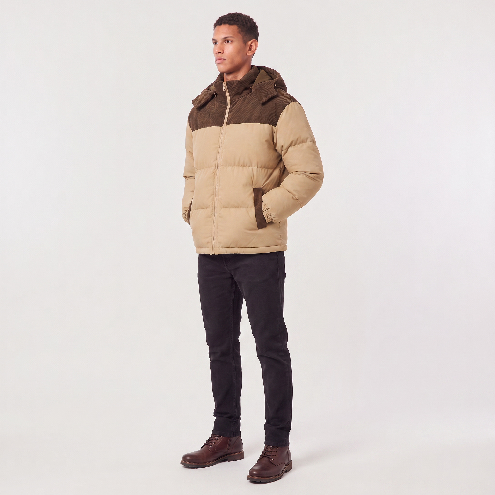 Herren Steppjacke mit Kapuze