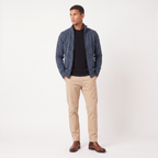 Herren Struktur-Strickjacke mit Stehkragen und Reißverschluss