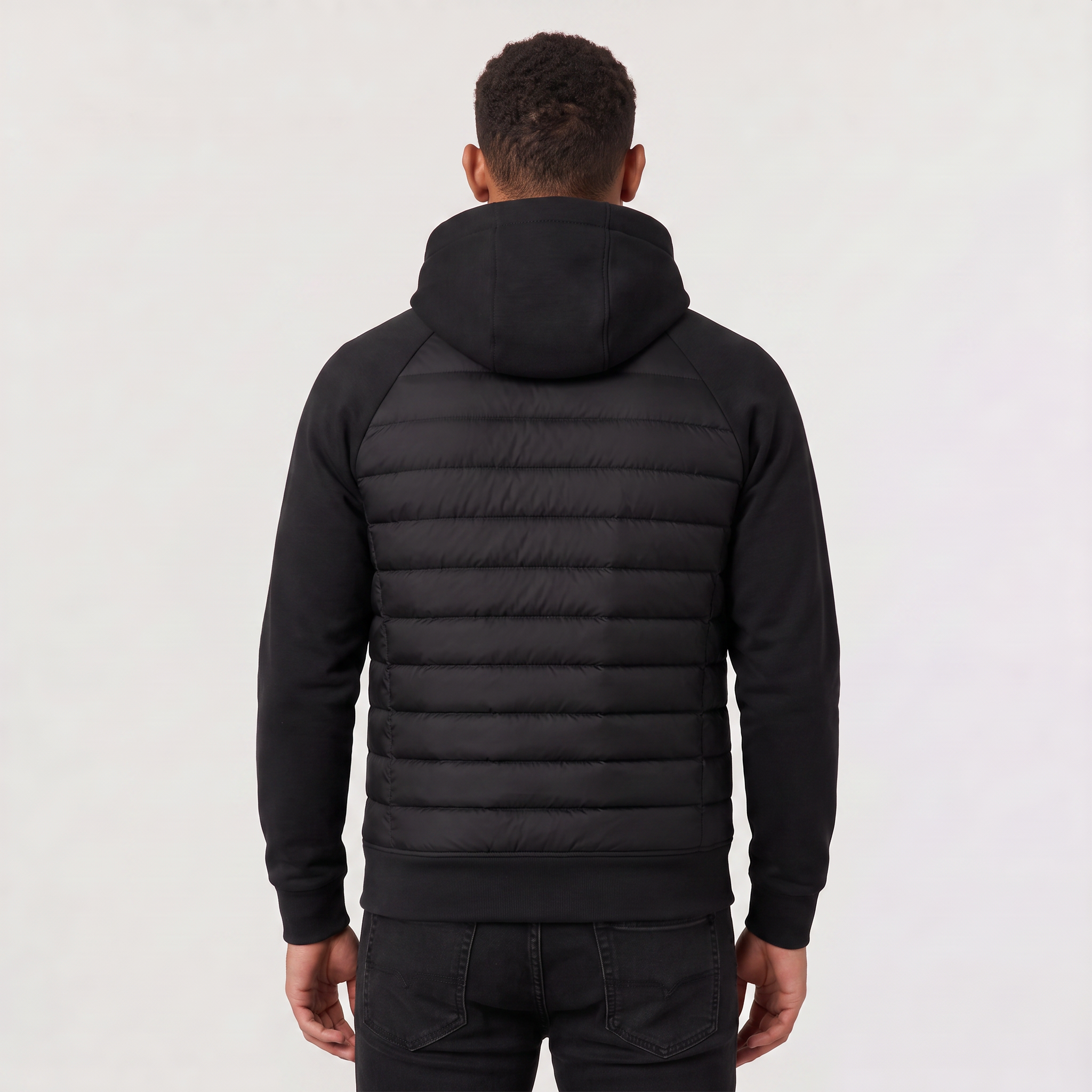 Herren Hybrid-Steppjacke mit Kapuze