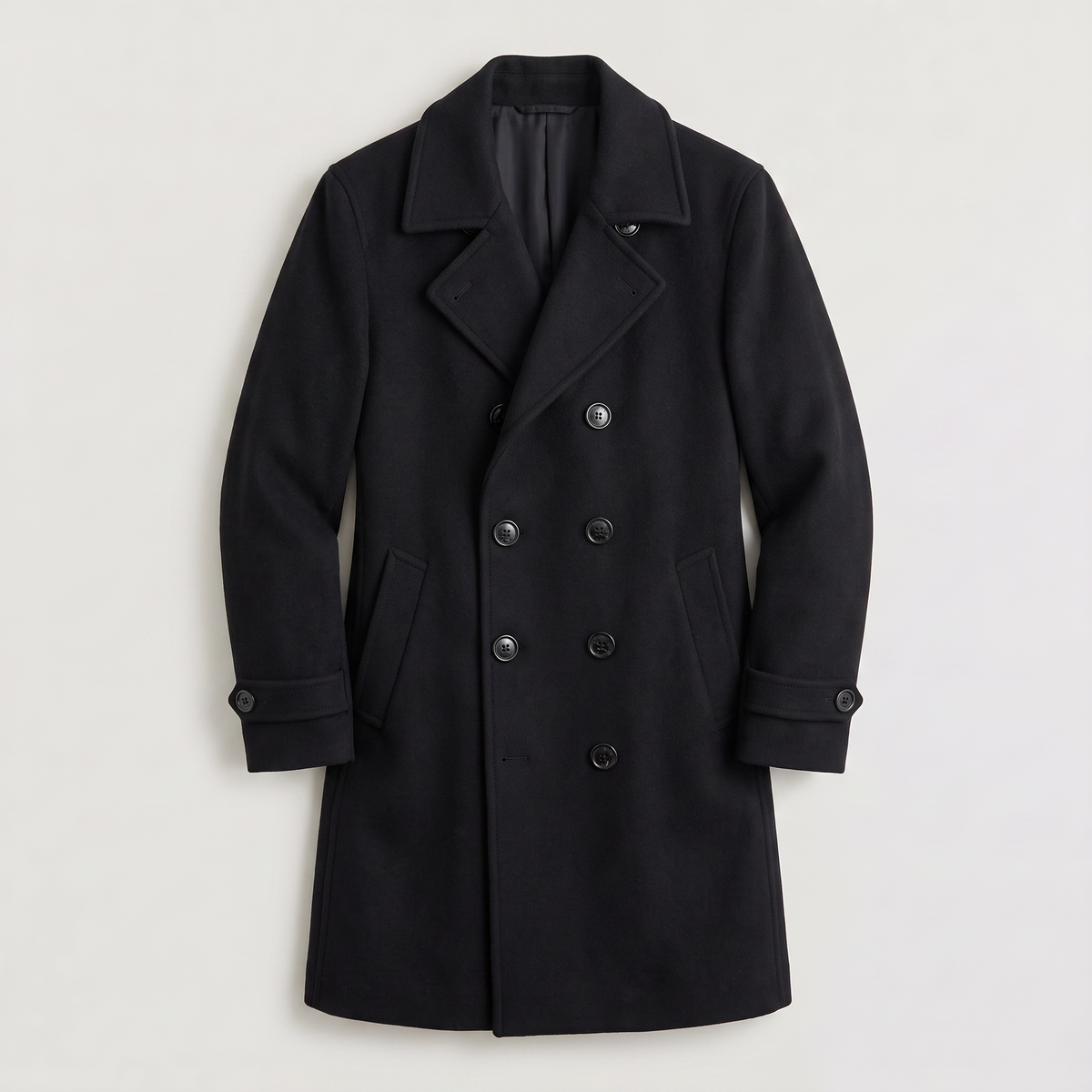 Manteau long homme coupe slim à double boutonnage