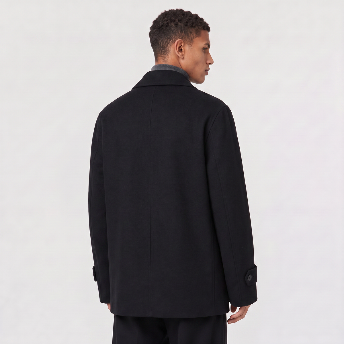 Heren Korte Trenchcoat Dubbelgebreid met Reverskraag