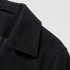 Manteau trench court pour homme à double boutonnage avec col à revers