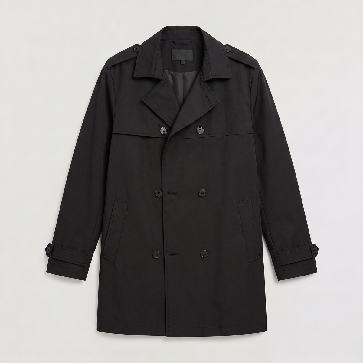 Heren Trenchcoat Dubbelgekleed met Reverskraag