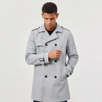Heren Trenchcoat Dubbelgekleed met Reverskraag