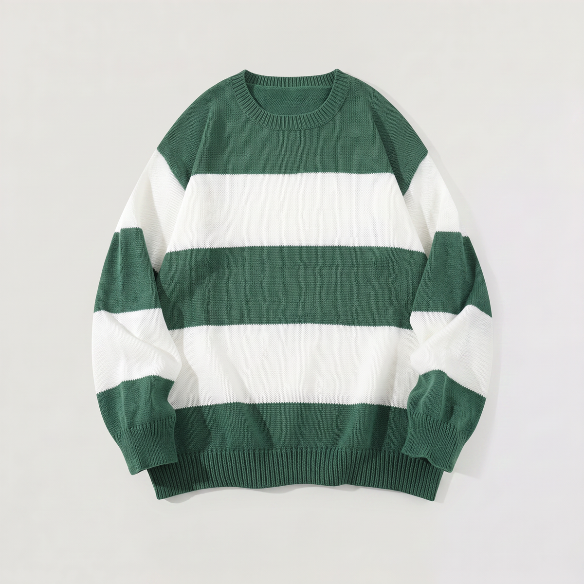 Herren Strickpullover mit Streifen Rundhals