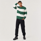 Herren Strickpullover mit Streifen Rundhals