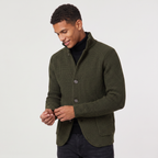 Herren Strickjacke mit Stehkragen und Knopfleiste