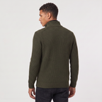 Herren Strickjacke mit Stehkragen und Knopfleiste
