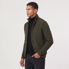 Herren Strickjacke mit Stehkragen und Knopfleiste