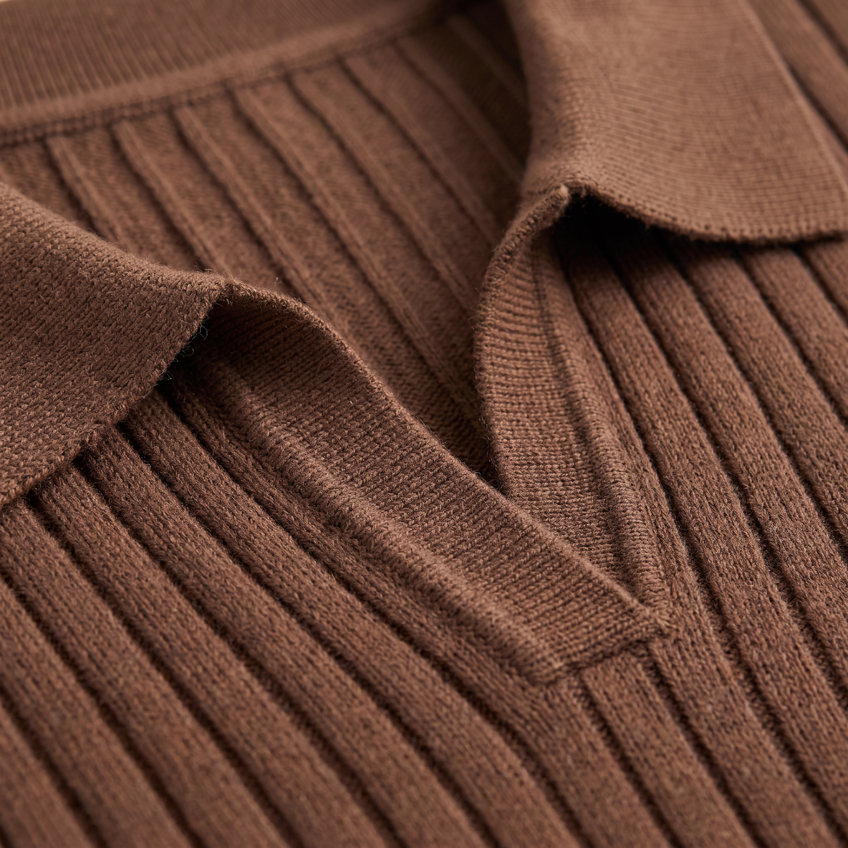 Heren ribgebreide trui met polokraag Slim Fit