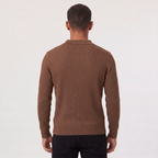 Heren ribgebreide trui met polokraag Slim Fit