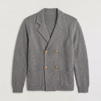 Herren Strickjacke Zweireihig mit Reverskragen