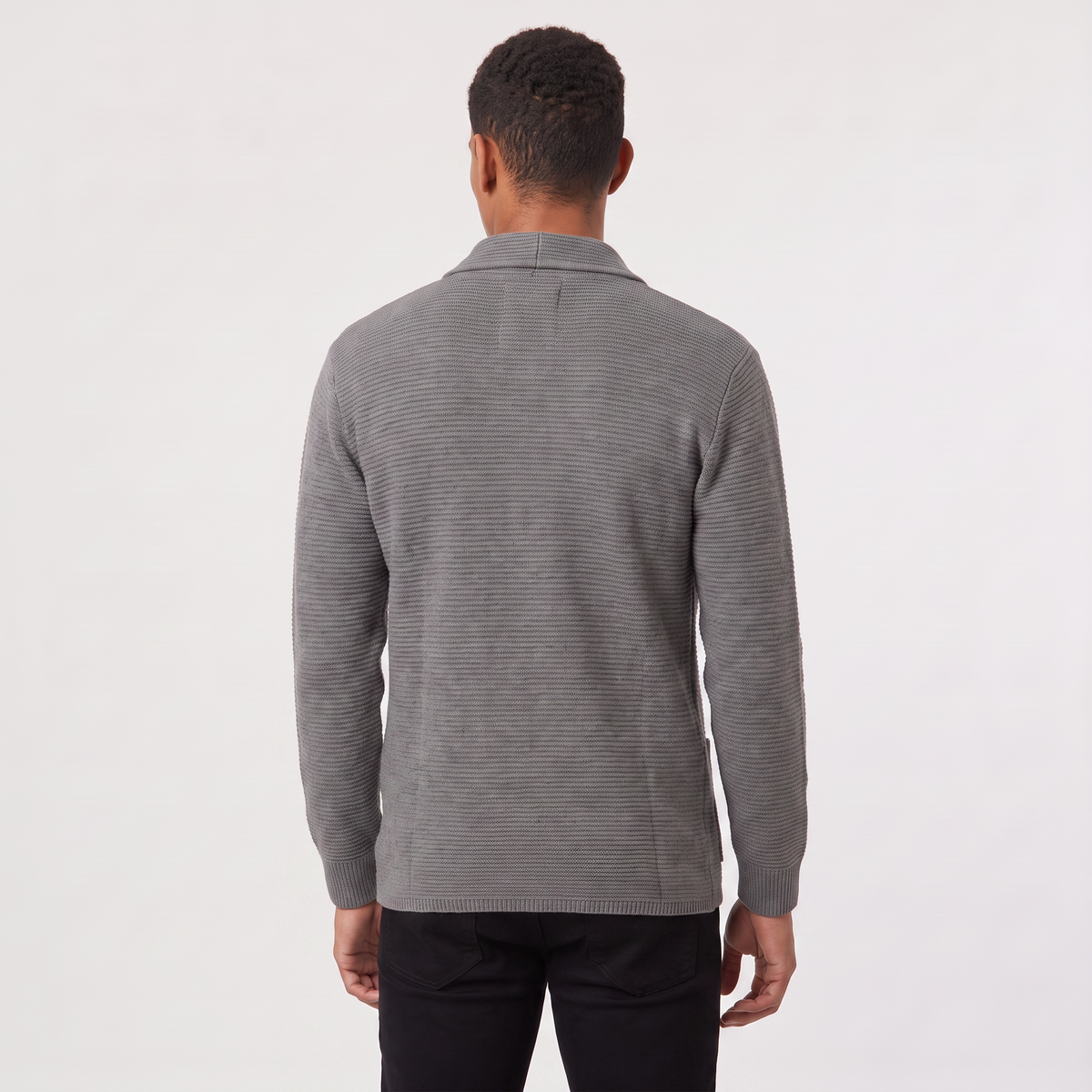 Herren Strickjacke Zweireihig mit Reverskragen