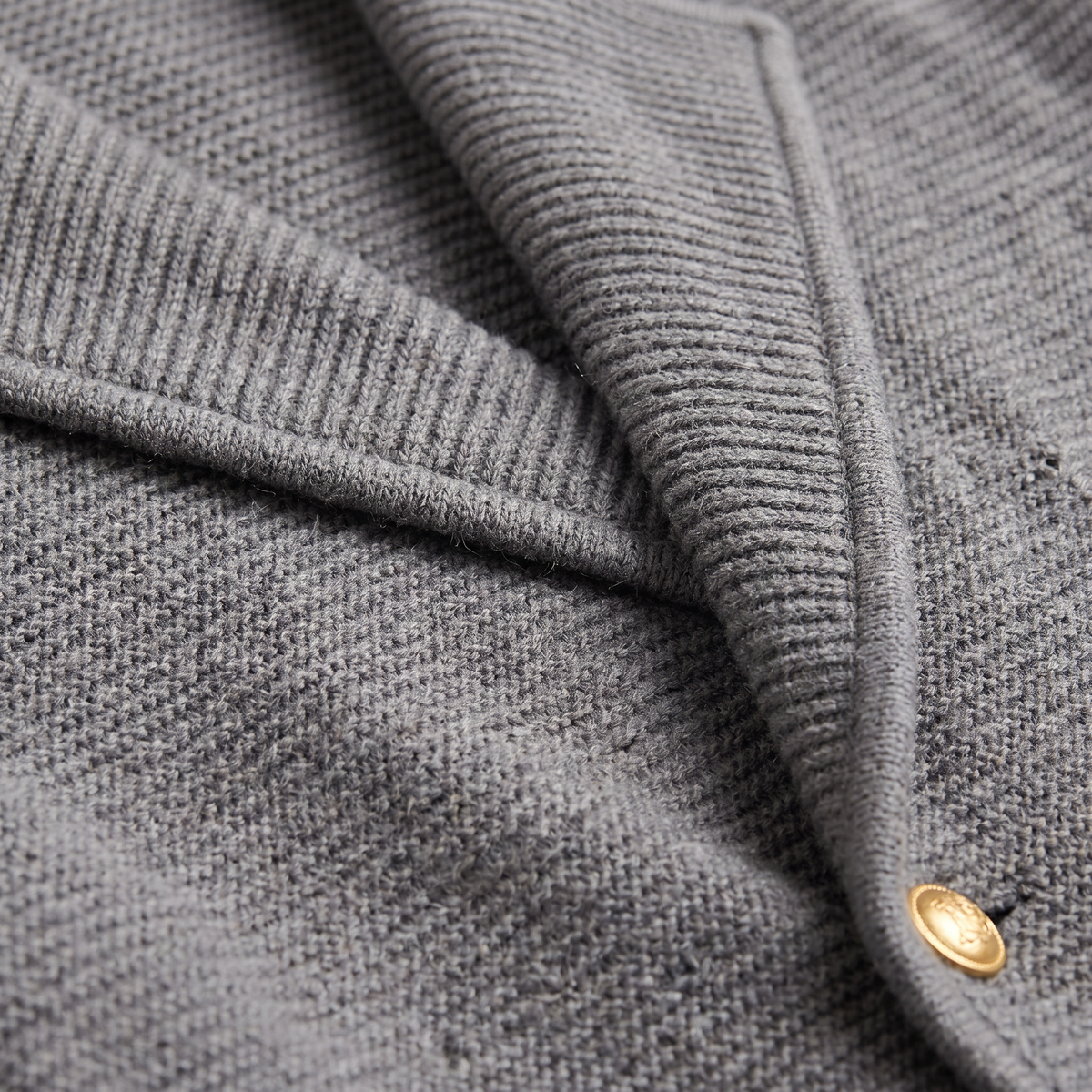 Herren Strickjacke Zweireihig mit Reverskragen