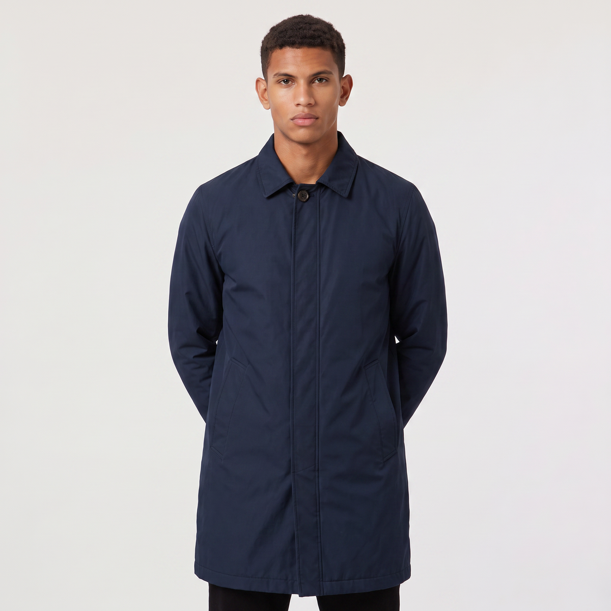 Herren Leichter Trenchcoat mit Verdecktem Verschluss