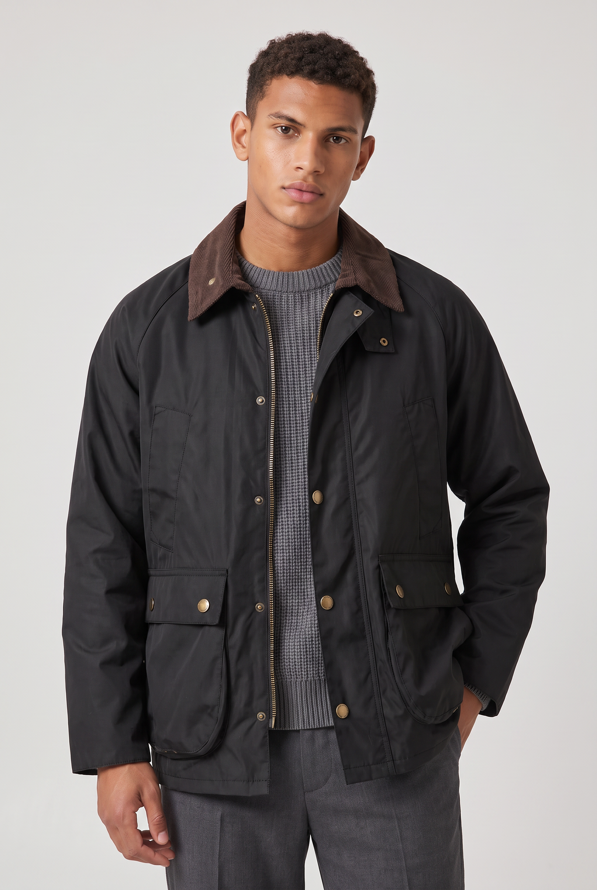 Herren Übergangsjacke mit Cordkragen