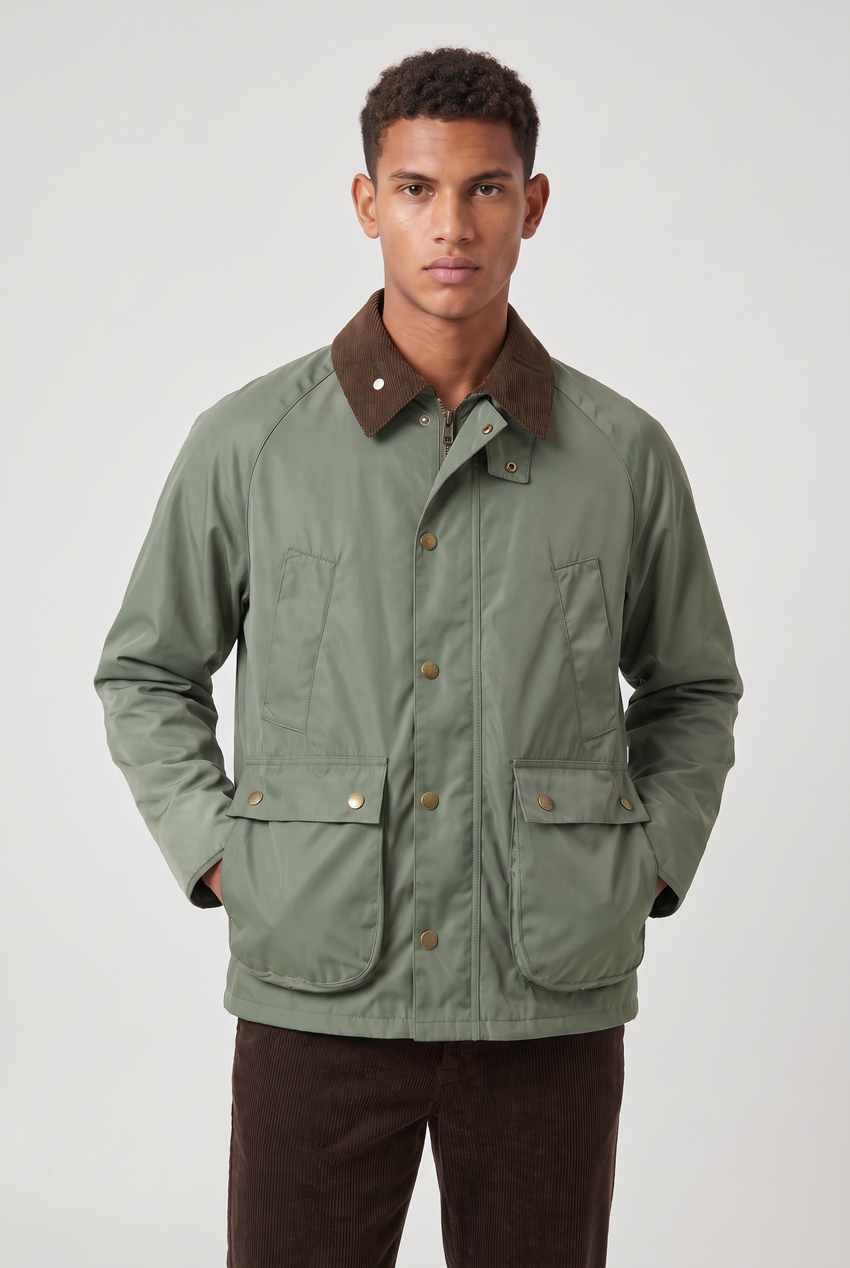 Herren Übergangsjacke mit Cordkragen
