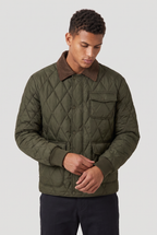 Herren Steppjacke mit Rautenmuster und Cordkragen