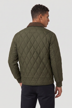 Herren Steppjacke mit Rautenmuster und Cordkragen