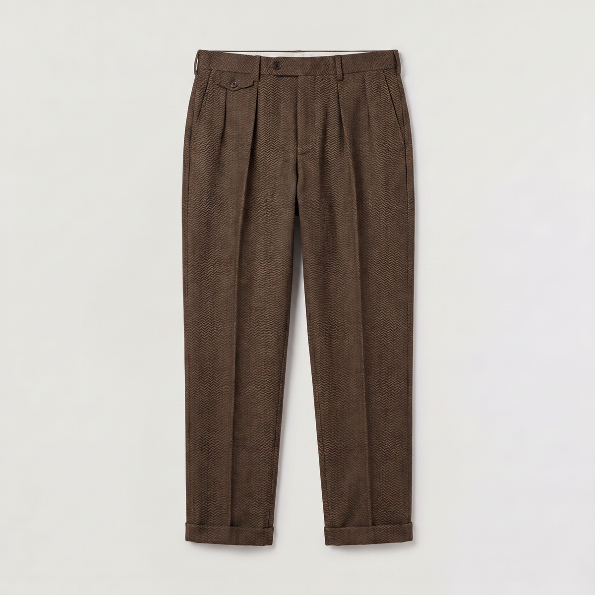 Klassische Herren-Stoffhose mit Fischgrätmuster
